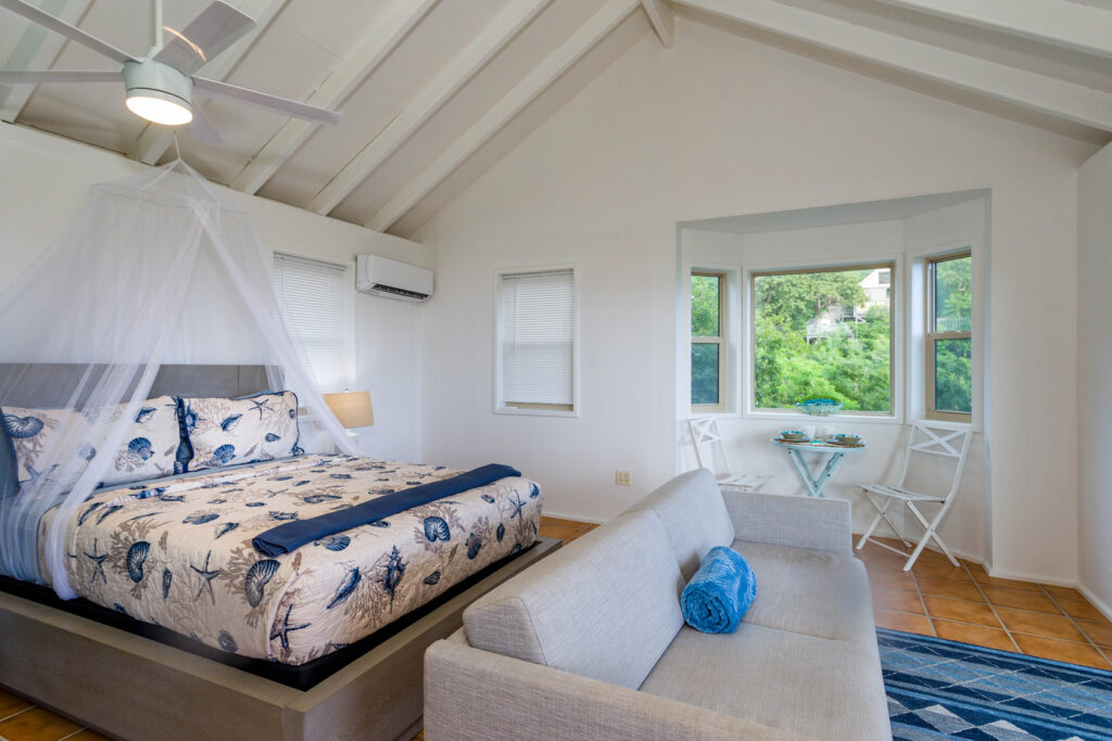 A beautiful bedroom with white interior