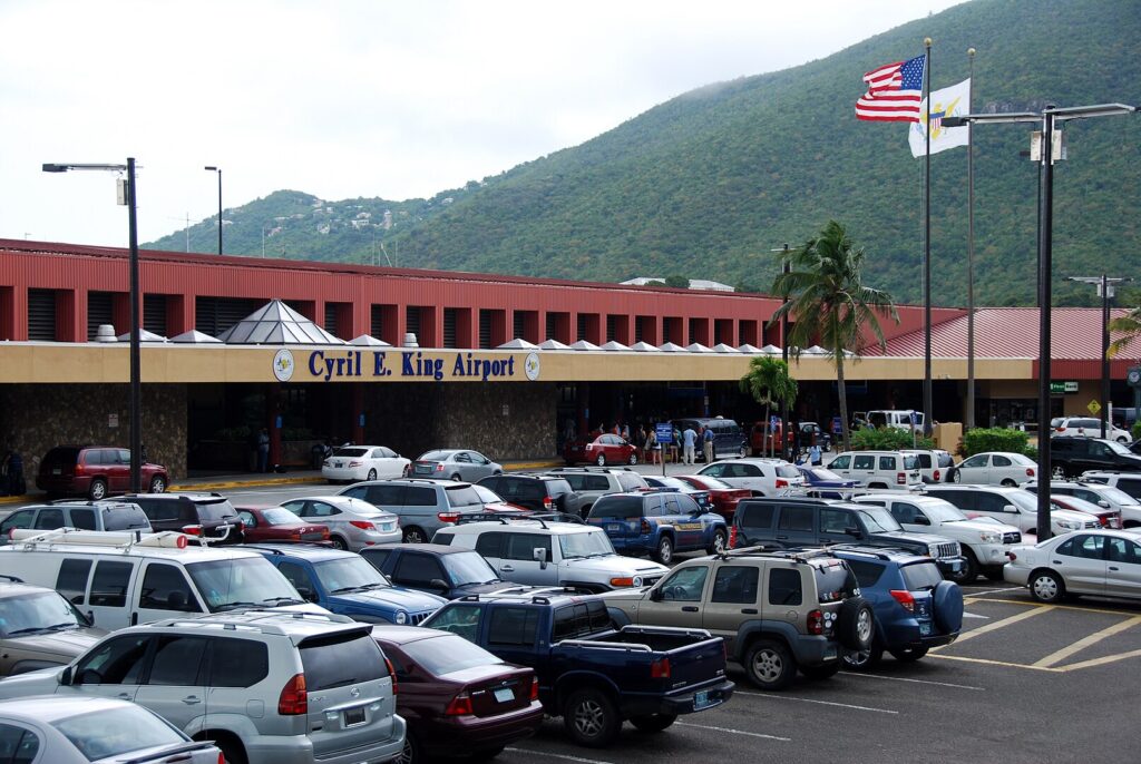 Parking space for the Cyril E. King Airport